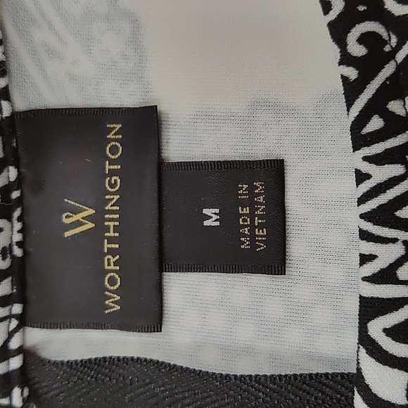 Worthington black and white peplum top sleeveless blouse Size: M - Picture 4 of 5